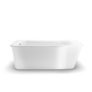 MAAX Lounge 64-in x 34-in Rectangular White AcrylX Freestanding Bathtub with Reversible Drain