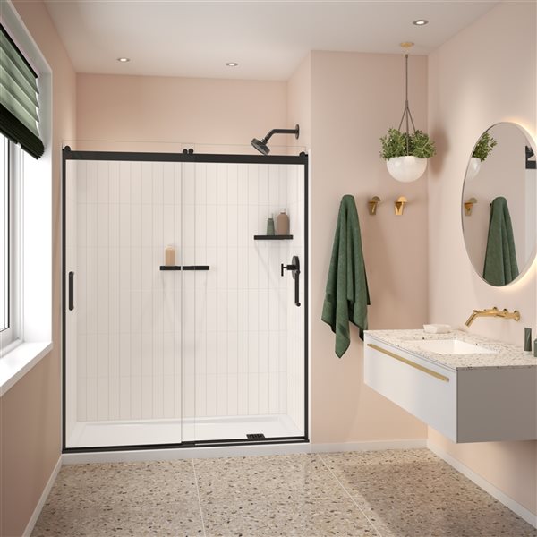 MAAX Versaline 60 x 36-in 4-Piece Matte White Cut-to-Fit Alcove Shower Walls