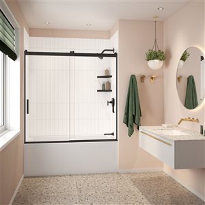 MAAX Versaline 60 x 36-in 4-Piece Matte White Cut-to-Fit Alcove Shower Walls