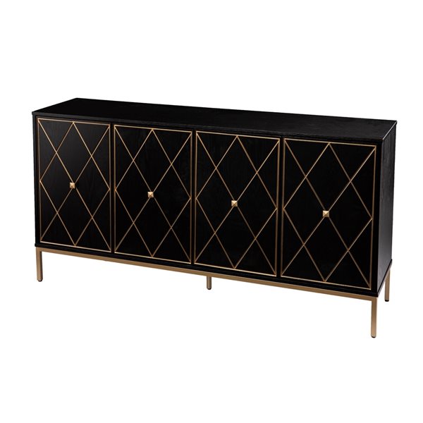 Southern Enterprises Stemgate Black and Gold 2-drawer Cabinet with Storage