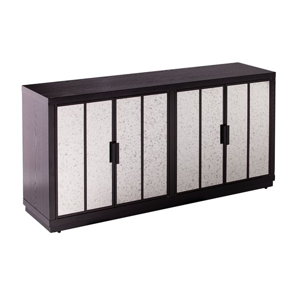 Southern Enterprises Folwick Ebony and Antique Mirror Accent Chest