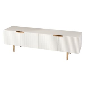 Southern Enterprises Mesu White and Gold Contemporary/modern Engineered Wood Media Cabinet