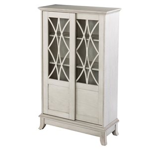 Southern Enterprises Totwich Distressed White Poplar Slinding-Door Cabinet