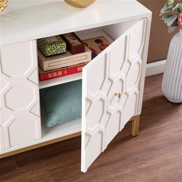 Southern Enterprises Nindu White Two-Door Accent Chest