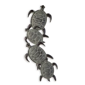 Southern Enterprises Turtles Black Metal Frameless 33.5-in x 12.5-in Metal Wall Sculpture