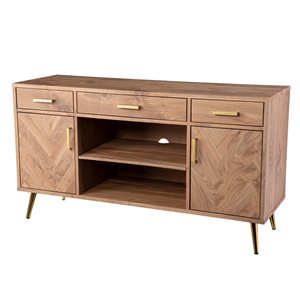 Southern Enterprises Wyny Brown Mid-century Modern Engineered Wood Media Cabinet