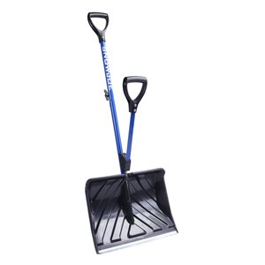 Snow Joe Shovelution 18-in Black Polycarbonate Snow Shovel with Spring-Assisted Dual Handle