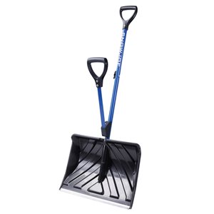 Snow Joe Shovelution 20-in Black Polycarbonate Snow Shovel with Spring-Assisted Dual Handle