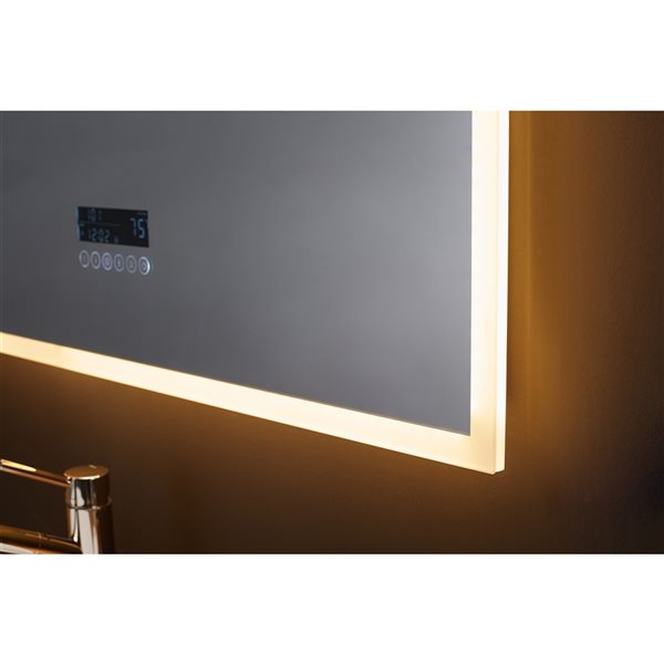 Miroir rectangulaire antibuée pour salle de bains Immersion par Ancerre Designs de 48 po avec lumière DEL