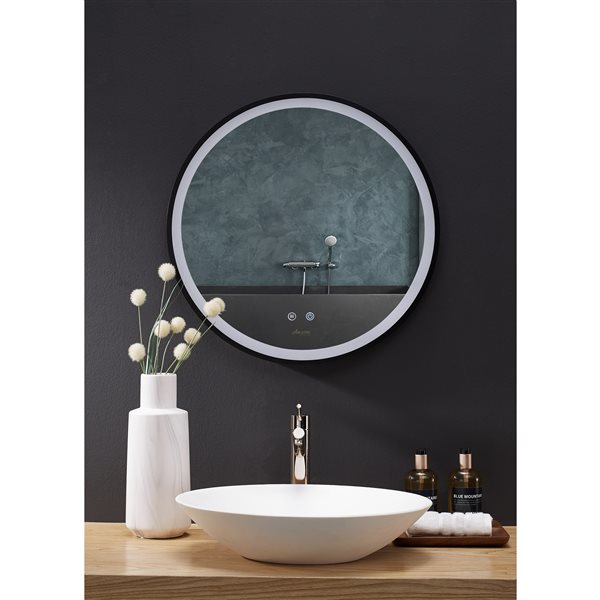 Ancerre Designs Cirque 30-in LED Lighted Fog Free Round Bathroom Mirror