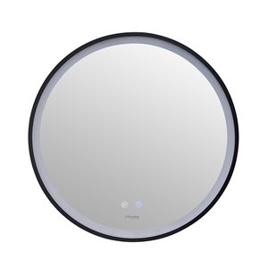 Ancerre Designs Cirque 30-in LED Lighted Fog Free Round Bathroom Mirror