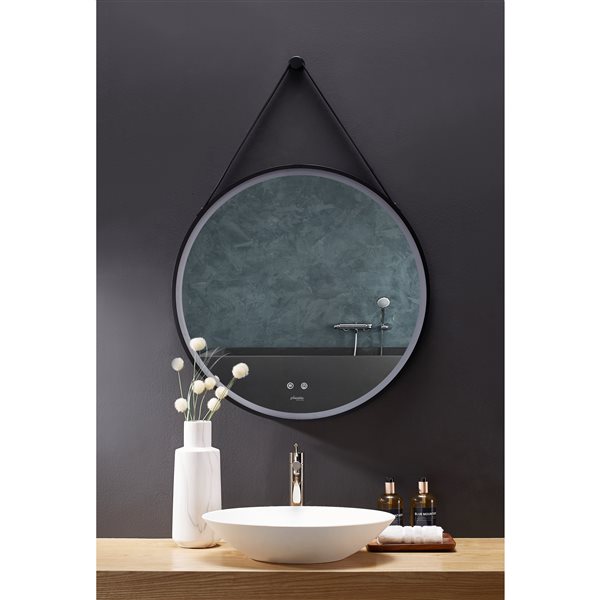 Ancerre Designs Sangle 24-in LED Lighted Fog Free Round Bathroom Mirror