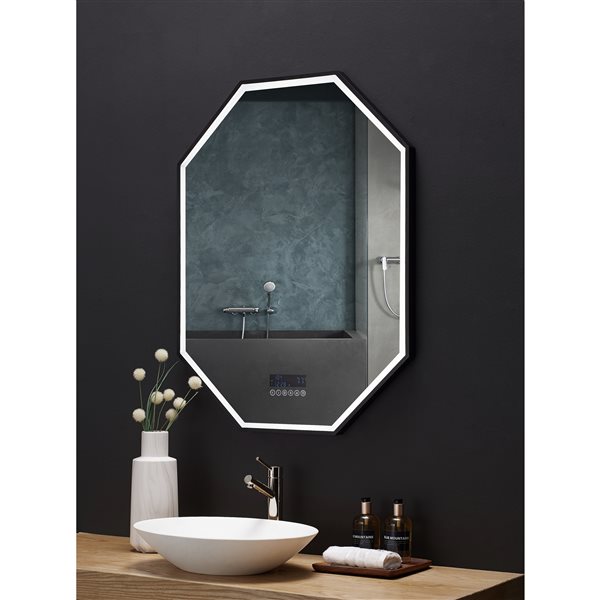 Ancerre Designs Otto 30-in LED Lighted Fog Free Octagonal Bathroom Mirror
