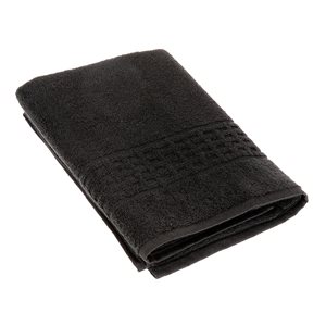 iH casadécor Basketweave Black Cotton Bath Towels - Set of 2