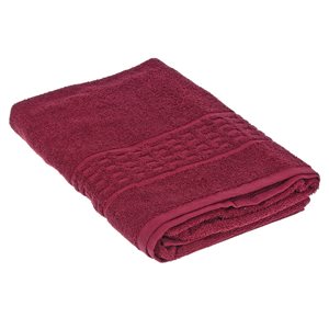 iH casadécor Basketweave Burgundy Cotton Bath Towels - Set of 2