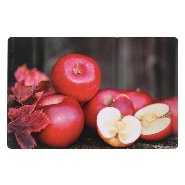 iH casadécor Multicoloured 16.75-in x 10.75-in Fresh Apples Plastic Placemats - Set of 12