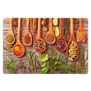 IH Casa Decor Multicoloured 16.75-in x 10.75-in Spices and Herbs Plastic Placemats - Set of 12