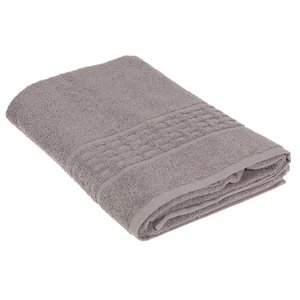 Ens. de serviettes de bain Basketweave par IH Casa Decor en coton gris pâle, 2 mcx