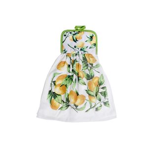 IH Casa Decor Multicoloured 17-in x 15-in Lemon Branches Cotton Hand Towels - Set of 2