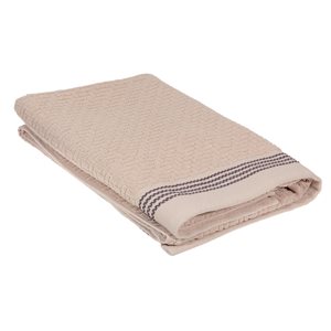 IH Casa Decor Luxury Stitch Taupe Cotton Bath Towels - 2-Piece