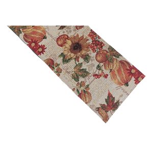 IH Casa Decor Multicoloured 72-in x 13-in Sunflowers and Pumpkins Tapestry Table Runner - Set of 1