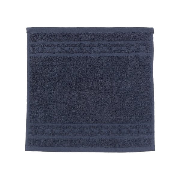 iH casadécor Basketweave Navy Blue Cotton Washcloths - Set of 6