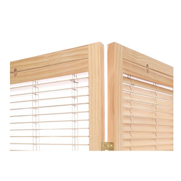 iH casadécor 3-Panel Natural Wood Frame 53.15-in Privacy Screen