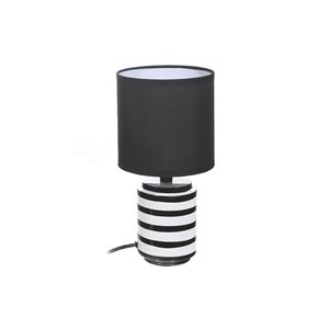 iH casadécor 7.9-in Black and White On/Off Switch Table Lamp with Black Shade