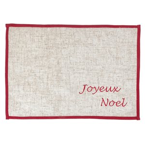 IH Casa Decor Multicoloured 18-in x 13-in Joyeux Noël Polyester Placemats - Set of 12