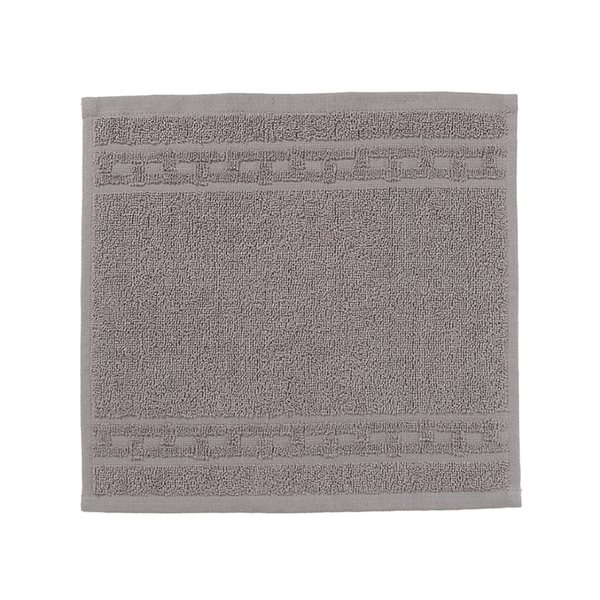 Ens. de débarbouillettes Basketweave par iH casadécor en coton gris pâle, 6 mcx