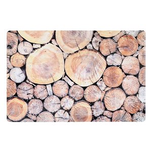 IH Casa Decor Brown 16.75-in x 10.75-in Wood Logs Plastic Placemats - Set of 12