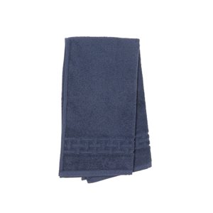 iH casadécor Basketweave Navy Blue Cotton Hand Towels - Set of 6