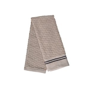 IH Casa Decor Luxury Stitch Taupe Cotton Hand Towels - Set of 6