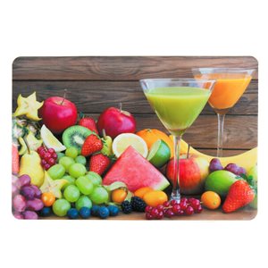 IH Casa Decor Multicoloured 16.75-in x 10.75-in Fruity Cocktails Plastic Placemats - Set of 12