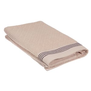 IH Casa Decor Luxury Stitch Taupe Cotton Bath Towels - Set of 2