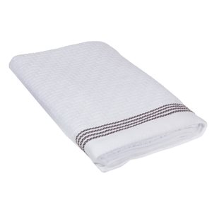 IH Casa Decor Luxury Stitch White Cotton Bath Towels - 2-Piece