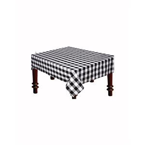 Nappe à carreaux d'IH Casa Decor en coton de 90 po x 60 po, blanc, lot de 1