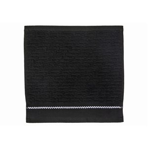 IH Casa Decor Luxury Stitch Black Cotton Washcloths - Set of 6