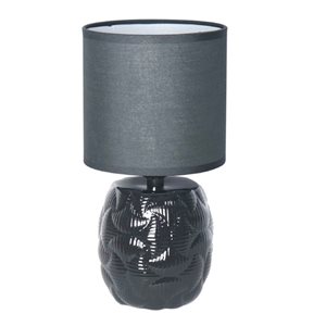 IH Casa Decor 8.65-in Black On/Off Switch Table Lamp with Fabric Shade