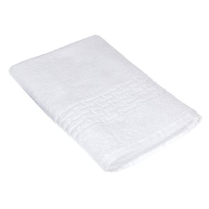 IH Casa Decor Basketweave White Cotton Bath Towels - Set of 2
