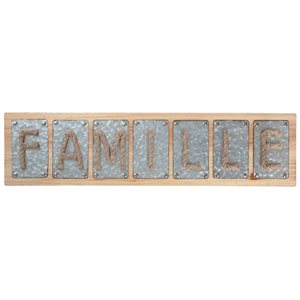 IH Casa Decor 31-in x 7.75-in Galvanized Wall Sign with Rope