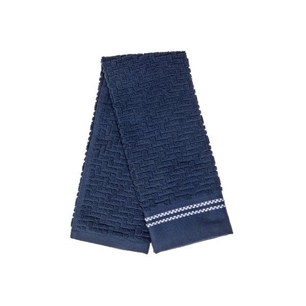 IH Casa Decor Luxury Stitch Blue Cotton Hand Towels - Set of 6 | RONA