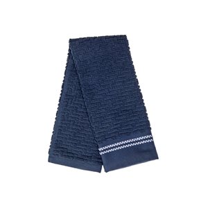 IH Casa Decor Luxury Stitch Blue Cotton Hand Towels - Set of 6