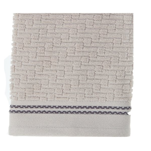 iH casadécor Luxury Stitch Taupe Cotton Washcloths - Set of 6