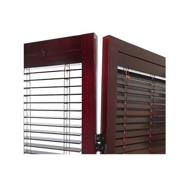 iH casadécor 3-Panel Mahogany Wood Frame 53.15-in Privacy Screen