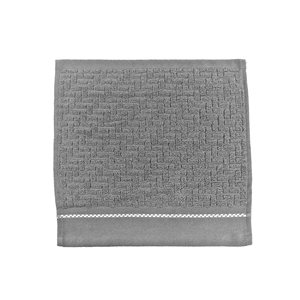 IH Casa Decor Luxury Stitch Cool Grey Cotton Washcloths - Set of 6