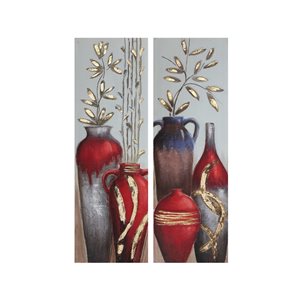 IH Casa Decor 12-in x 35-in Canvas Wall Panel - Set of 2