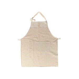 IH Casa Decor Taupe 31-in x 26-in Stripes Fabric Apron with pocket - Set of 1