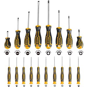 Upland Rubber Handle Insulated Magnetic #0 Screwdriver Set - 18-Piece