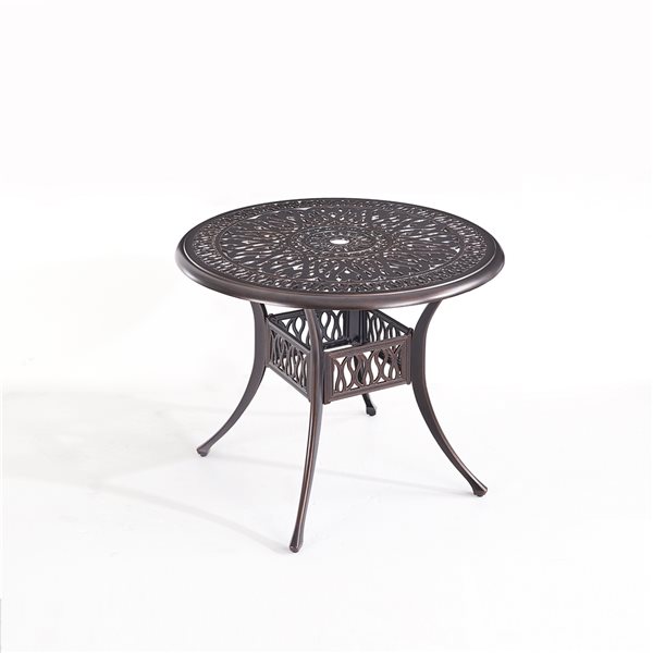 Upland Elizabeth Round Outdoor Balcony Table 35-in W x 35-in L with ...
